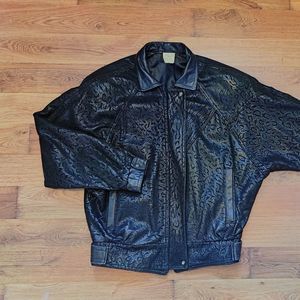 Vintage Leopard Pressed Leather Jacket